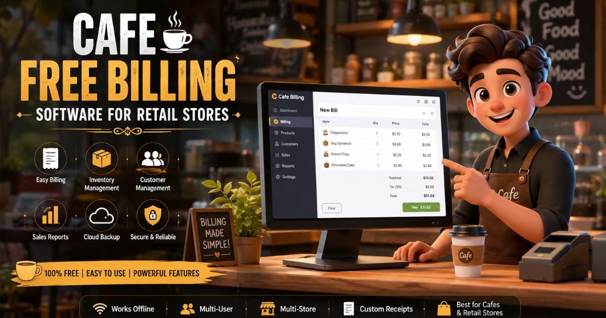Cafe Free Billing Software for Retail Stores